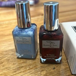 NWT KARMA NATURALS Set of 2 Nail Polish-Snowflake/Soiree Red